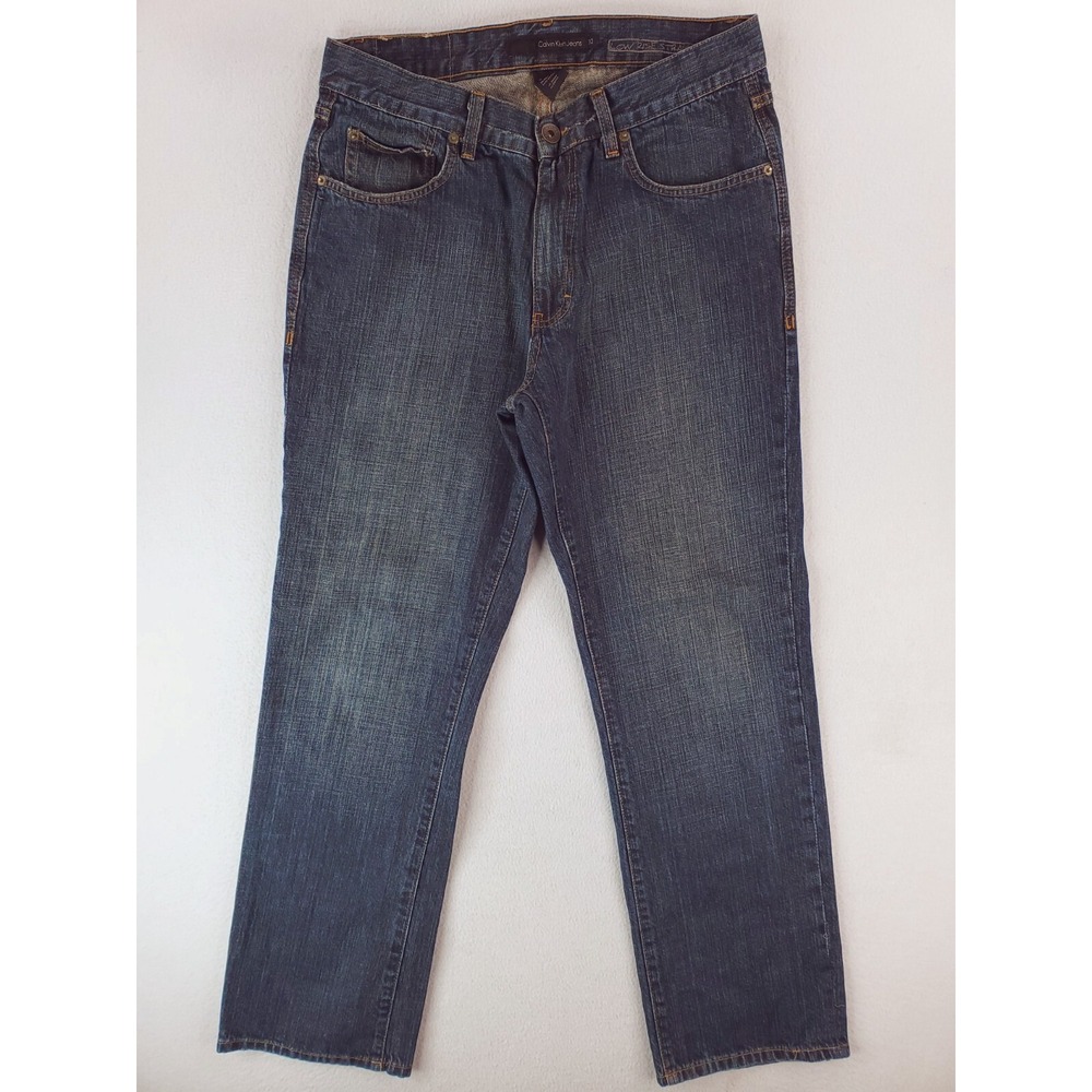 Calvin Klein Jeans Mens 32x32* Blue Low Rise Straight Baggy Relaxed Medium Wash